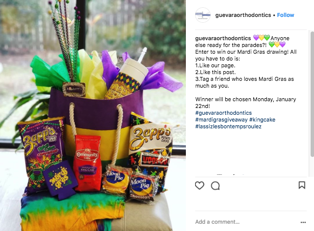 february marketing ideas mardi gras giveaway