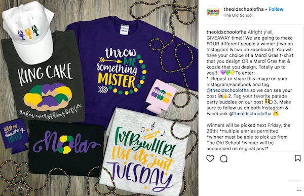 february marketing ideas mardi gras giveaway 2