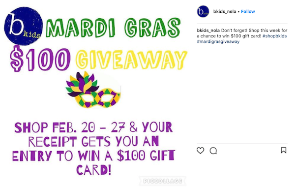 february marketing ideas mardi gras giveaway 3
