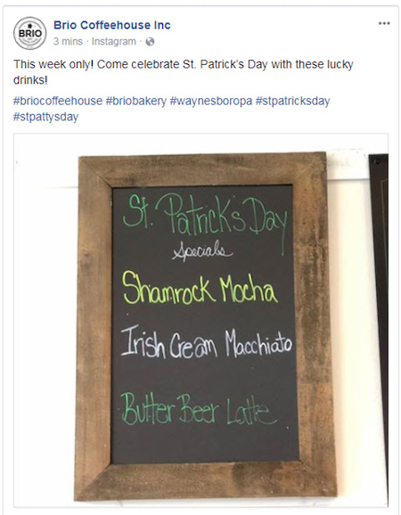 March marketing ideas st. patricks day drinks