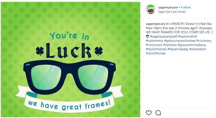 March marketing ideas st. patricks day glasses