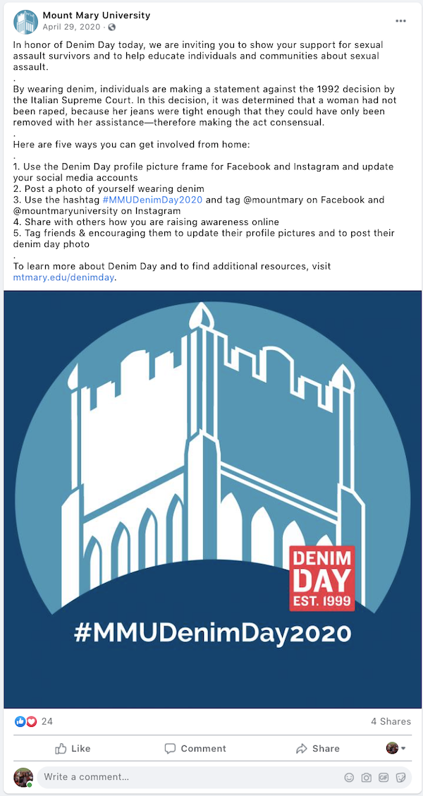 April marketing ideas denim day