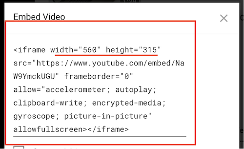 improve core web vitals resize youtube video