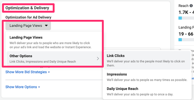 optimization and delivery facebook ab testing