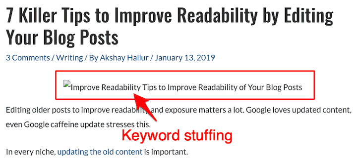 example of keyword stuffing in alt text
