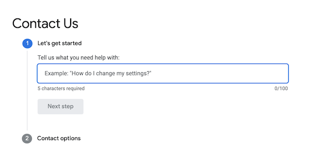 google ads support form