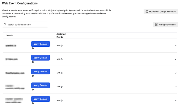 facebook ads domain verification window for iOS 14