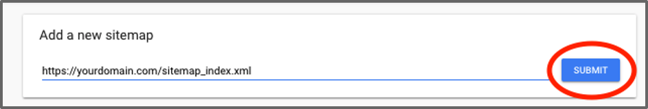 how to use google search console add new sitemap button