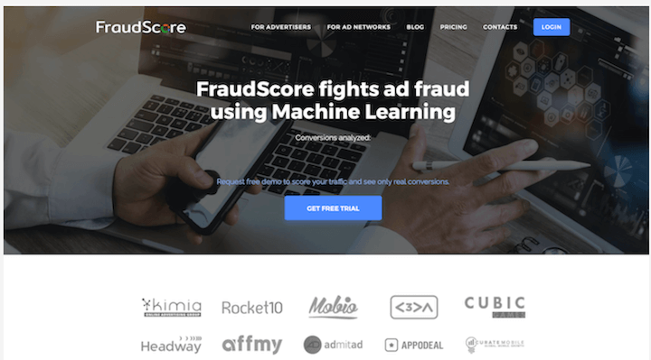 fraudscore homepage- ad fraud prevention software