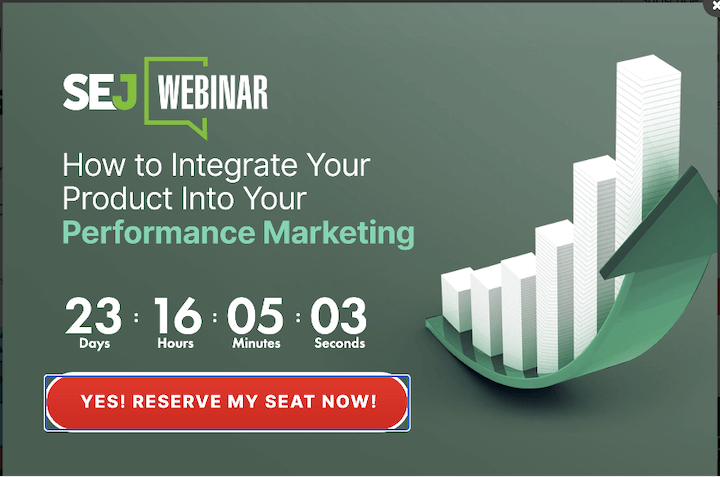 top-of-funnel lead magnet ideas—webinar popup