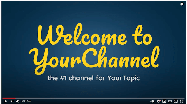 screenshot of youtube channel trailer template by biteable