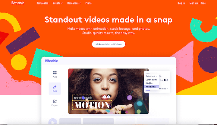youtube channel trailer tools—biteable homepage