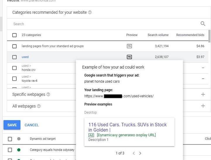 artificial intelligence dynamic search ad setup
