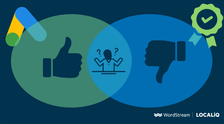 thumbs up thumbs down google ads quality score
