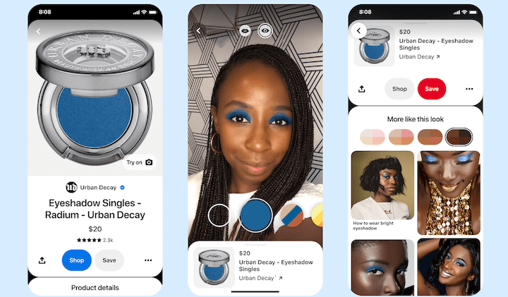 AR try-on example in facebook ads