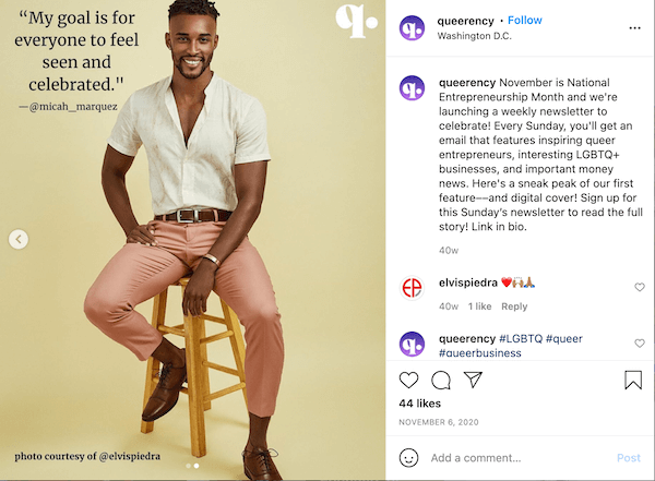 november instagram post with hashtag national entrepreneurship month