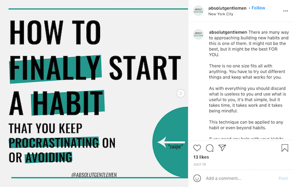 instagram post with fall hashtag #selfimprovementmonth