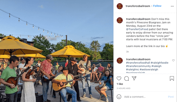 november instagram post with hashtag shop local