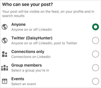 linkedin company page visibility settings