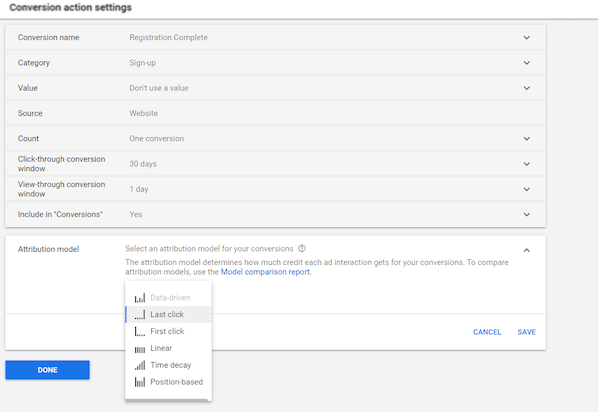 conversion action setup in google ads