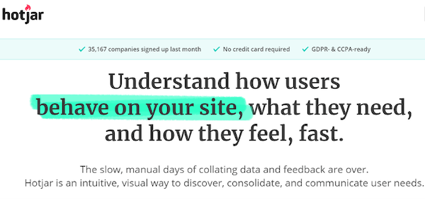 how to brand your business—hotjar value proposition
