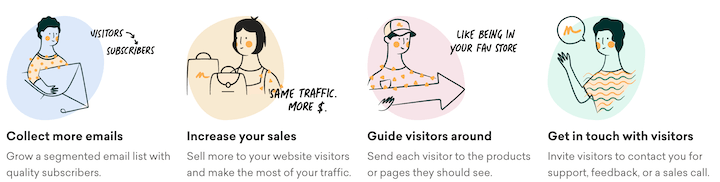 copywriting psychology - example of homepage with easy to read features