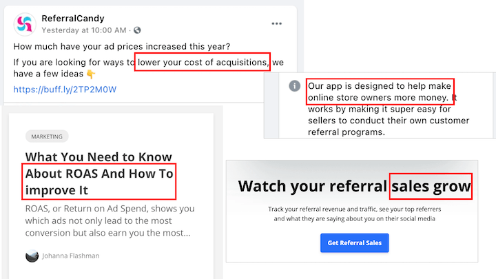 copywriting psychology tips - example of consistent messaging for cognitive fluency