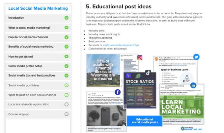 free social media marketing courses: localiq social media marketing lab