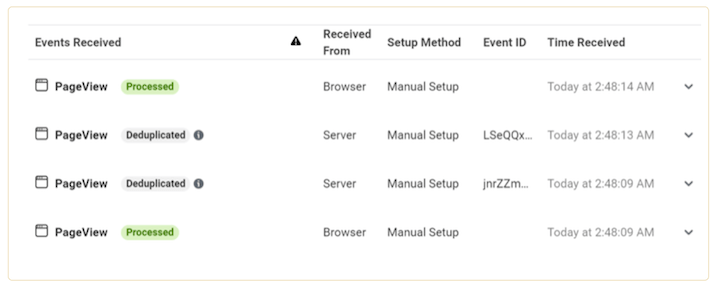 deduplicated results in facebook conversions api ad manager