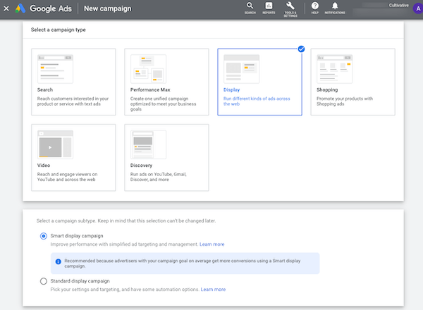 google ads updates 2021 september: display campaign setup in google ads manager