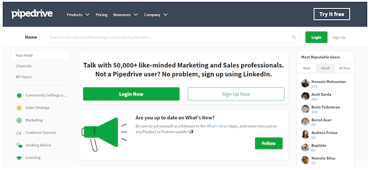 pipedrive's community as an example of growth marketing acquisition strategy