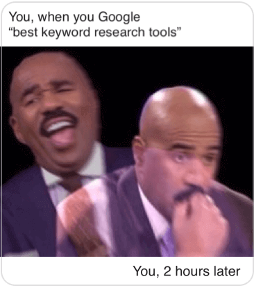 funny keyword research tools meme