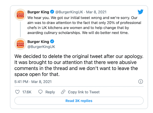 worst marketing fails - burger king's apology tweet