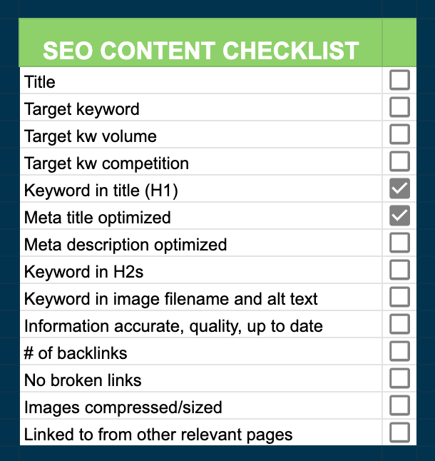 how to do a website audit - seo content audit checklist