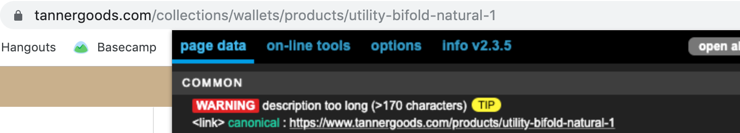 URL In Address Bar Is Different Than Canonical Link