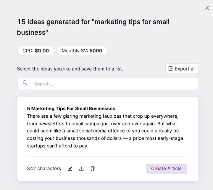 seo trends 2022 - ai content example
