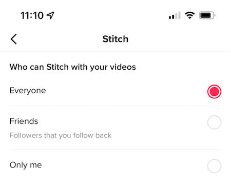 how to turn stitch on and off on tiktok - stitch settings