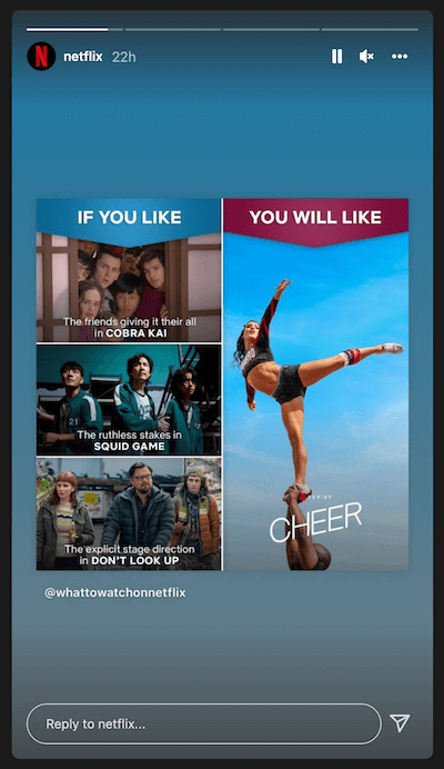 instagram story ideas - example of sharing recommendations