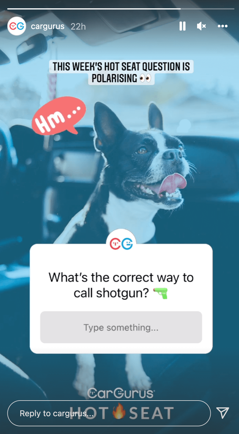 instagram story ideas - open ended question example