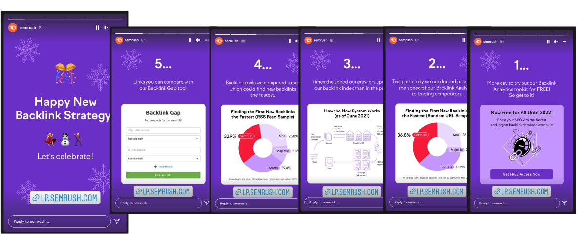 instagram story ideas - semrush countdown example