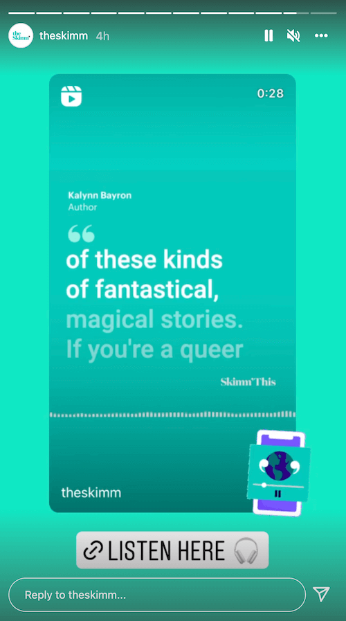 instagram story ideas - the skimm example