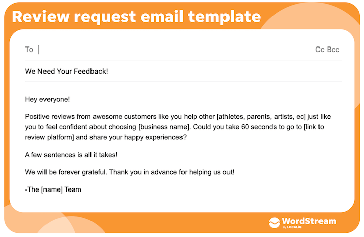 how to ask for reviews - review request email template