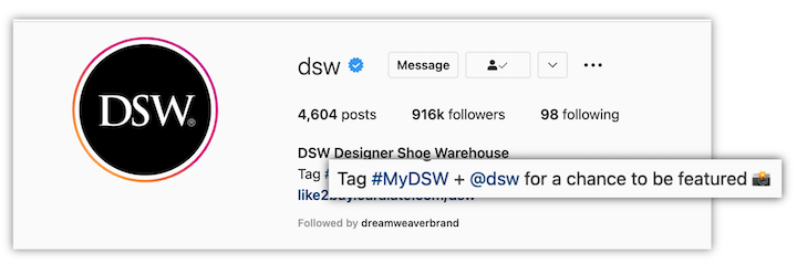 instagram hashtags - example of branded hashtag
