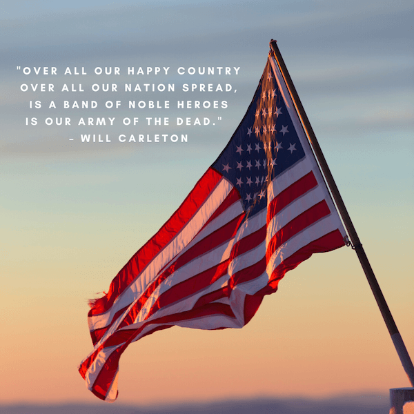 memorial day instagram captions - american flag with quote