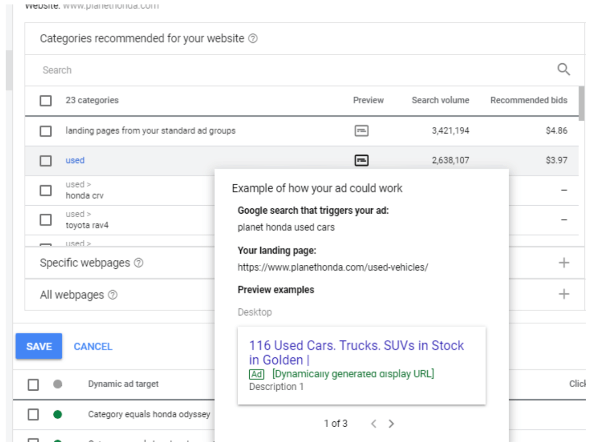 dynamic search ad setup in google ads
