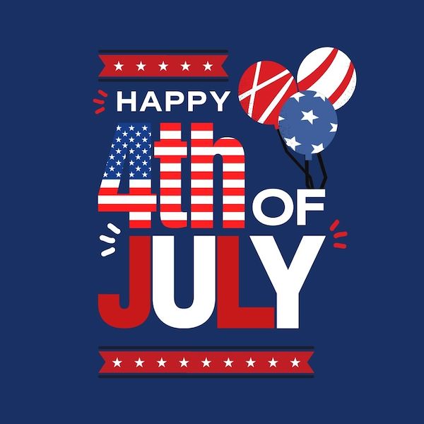 4th of july captions for instagram - graphic that reads happy 4th of july