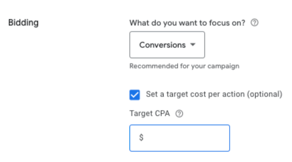 google ads bidding strategy selection