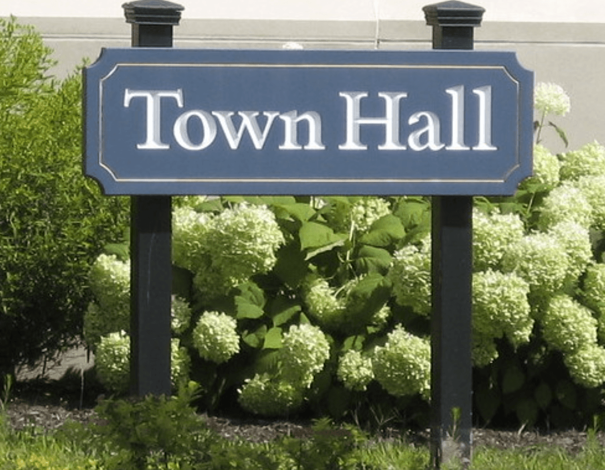 Photo of a Town Hall sign