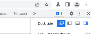 Screenshot showing the 'Dock side' of DevTools