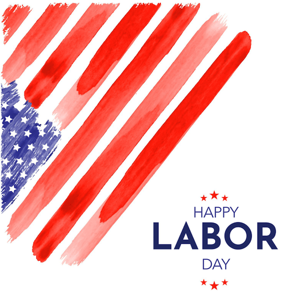 labor day instagram captions - happy labor day graphic with american flag